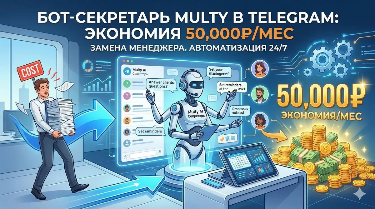Бот-секретарь вместо менеджера: экономия 50 000+ в месяц